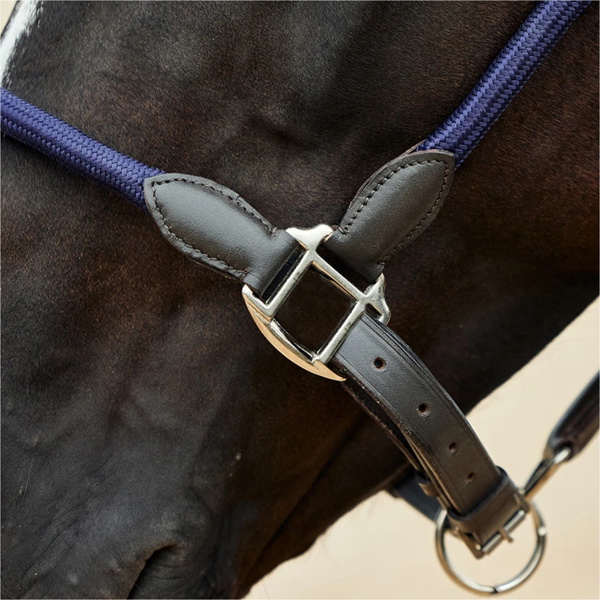 2026 Dublin Leather Rope Headcollar 1031533 - Navy / Brown
